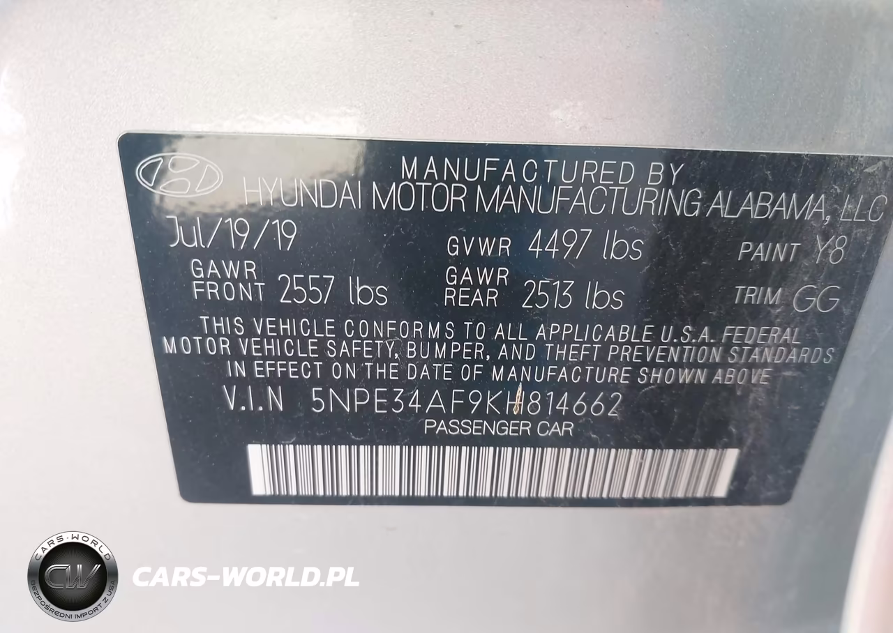 2019 Hyundai Sonata Sel VIN:5NPE34AF9KH814662 - 9