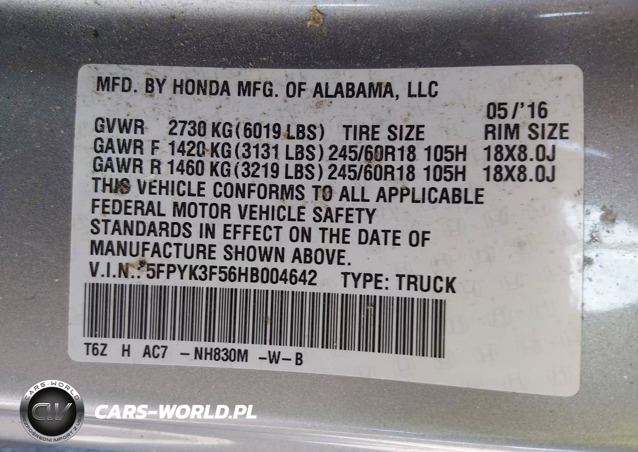 2017 Honda Ridgeline Rtl VIN:5FPYK3F56HB004642 - 9