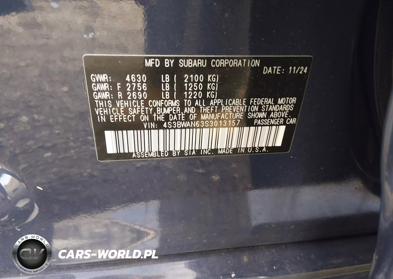 2025 Subaru Legacy Limited VIN:4S3BWAN63S3013157 - 9