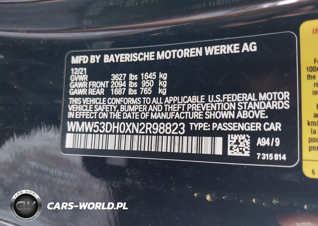 2022 Mini Hardtop Cooper S VIN:WMW53DH0XN2R98823 - 9