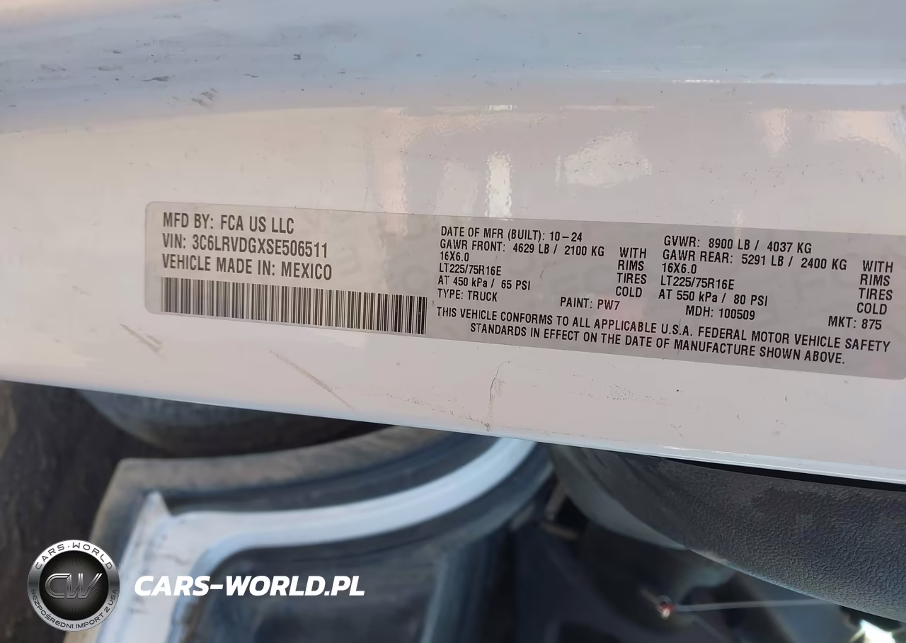 2025 Ram Promaster 2500 Tradesman High Roof 159 Wb W-Pass Seat VIN:3C6LRVDGXSE506511 - 9