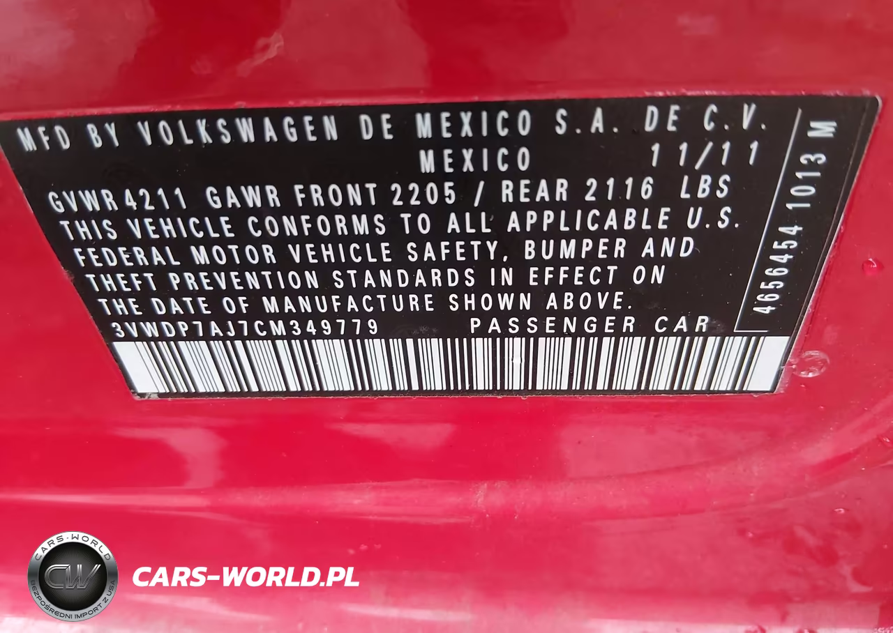 2012 Volkswagen Jetta 2.5L Se VIN:3VWDP7AJ7CM349779 - 9