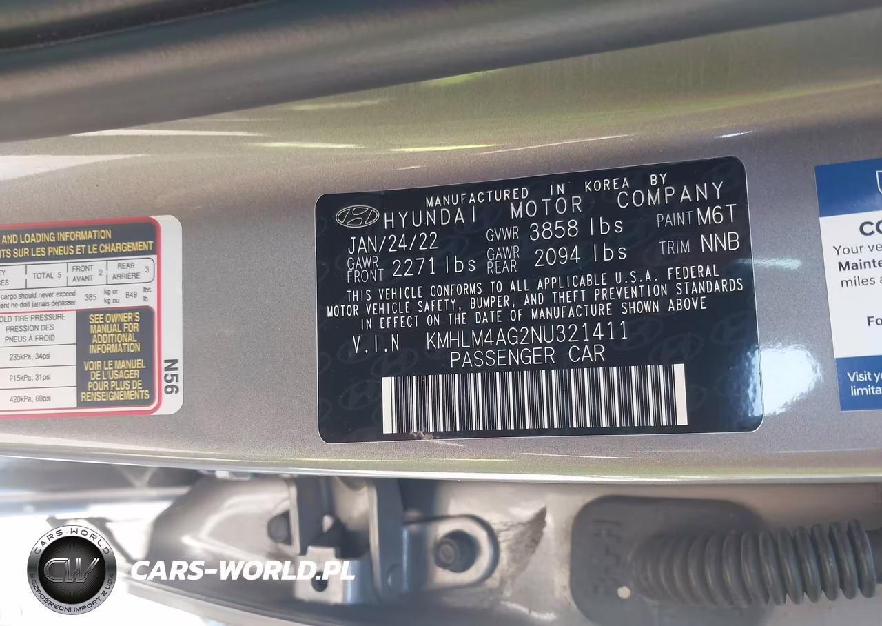 2022 Hyundai Elantra Sel VIN:KMHLM4AG2NU321411 - 9
