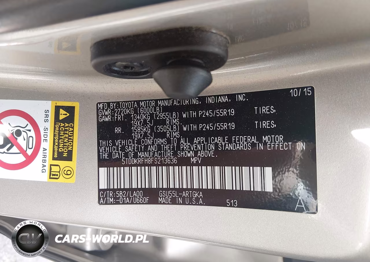 2015 Toyota Highlander Limited V6 VIN:5TDDKRFH8FS213636 - 9