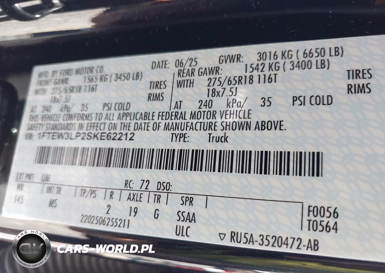 2025 Ford F-150 Xlt VIN:1FTEW3LP2SKE62212 - 9