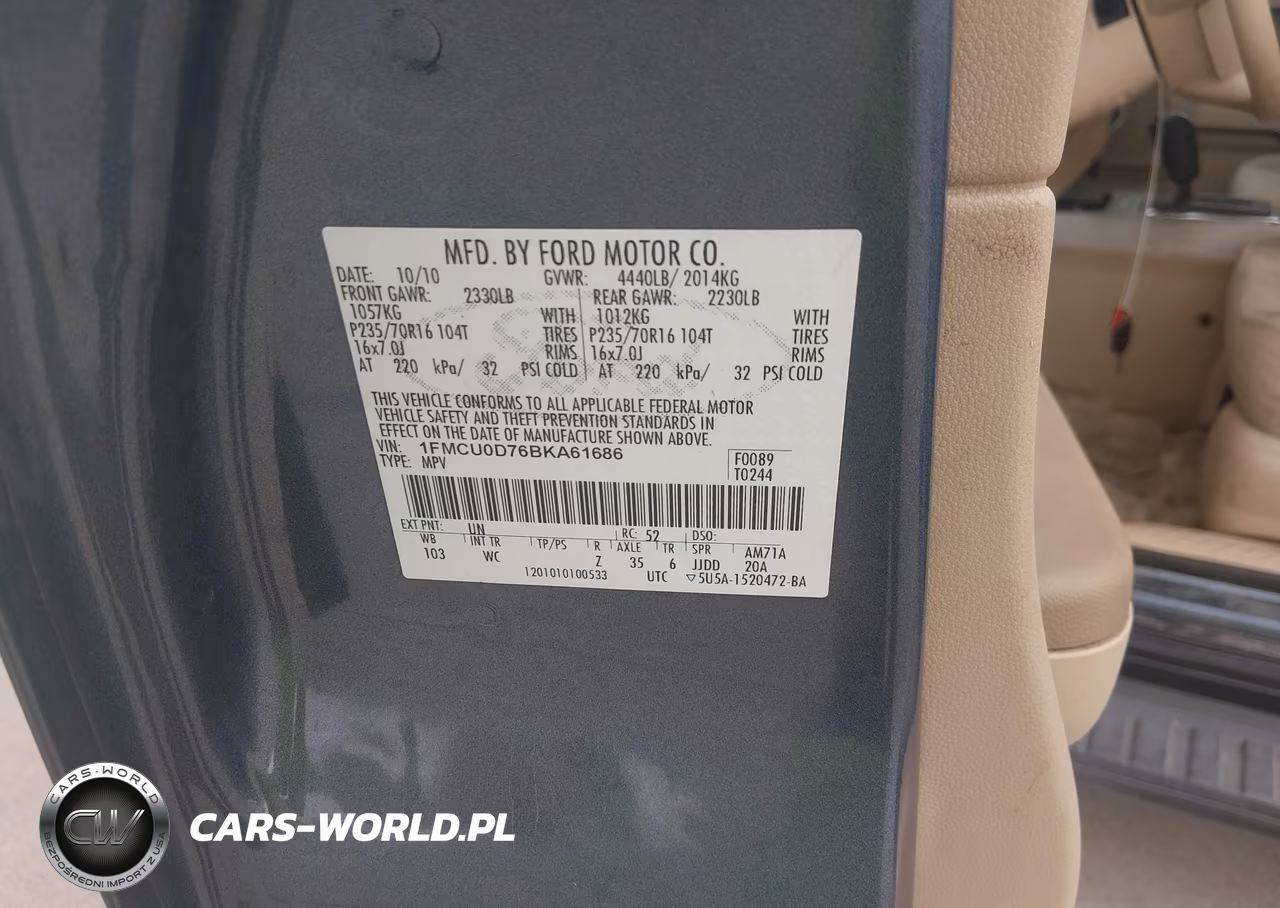 2011 Ford Escape Xlt VIN:1FMCU0D76BKA61686 - 9