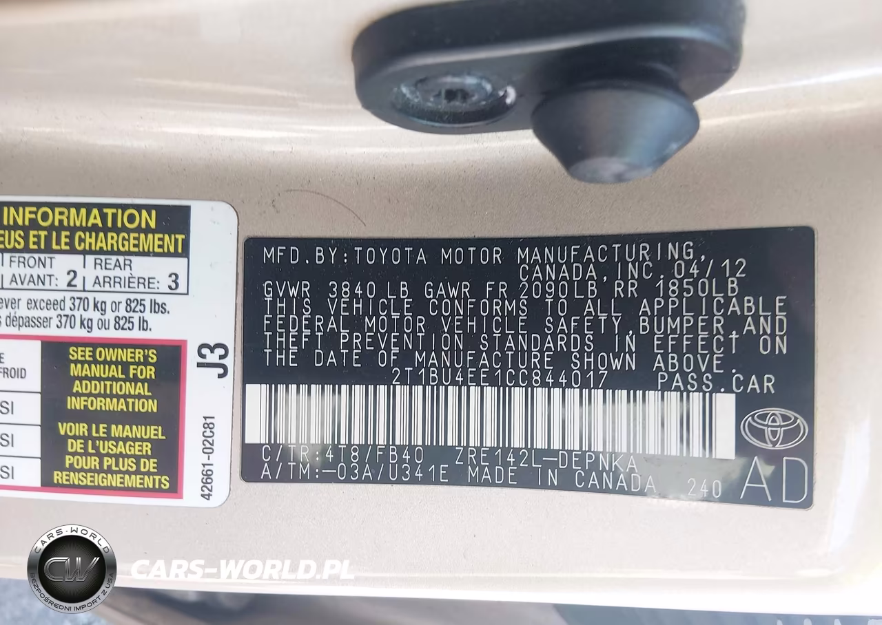 2012 Toyota Corolla S-Le VIN:2T1BU4EE1CC844017 - 9