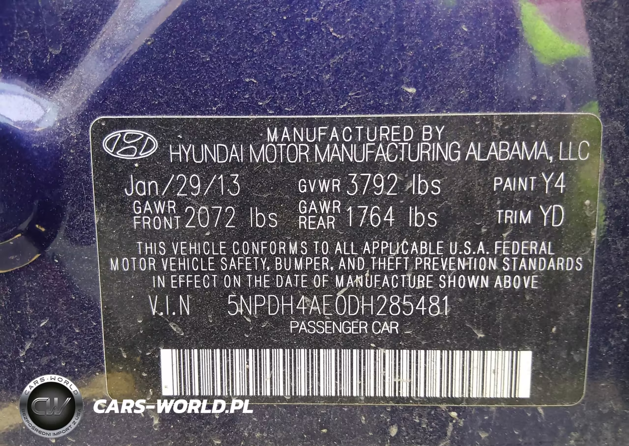 2013 Hyundai Elantra Limited VIN:5NPDH4AE0DH285481 - 9
