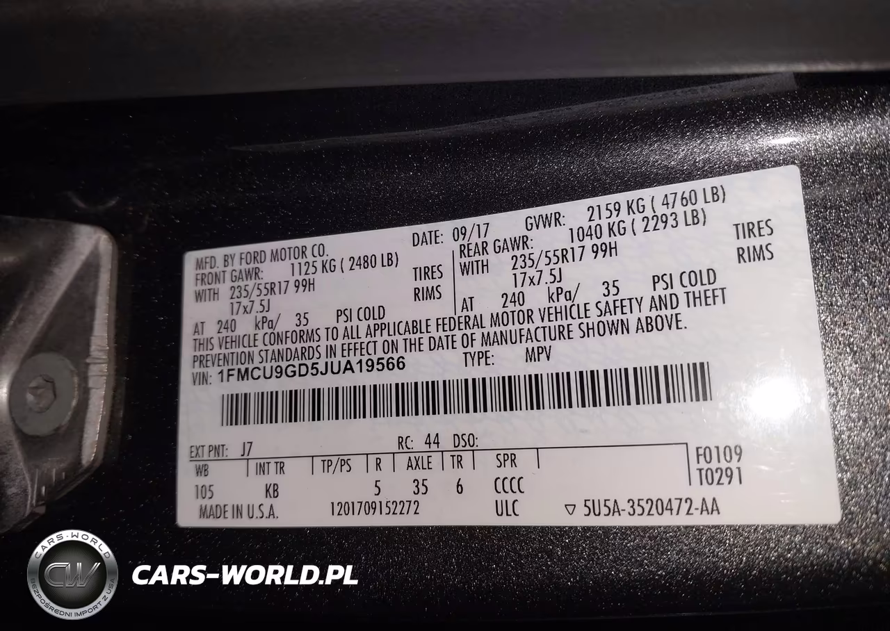 2018 Ford Escape Se VIN:1FMCU9GD5JUA19566 - 9