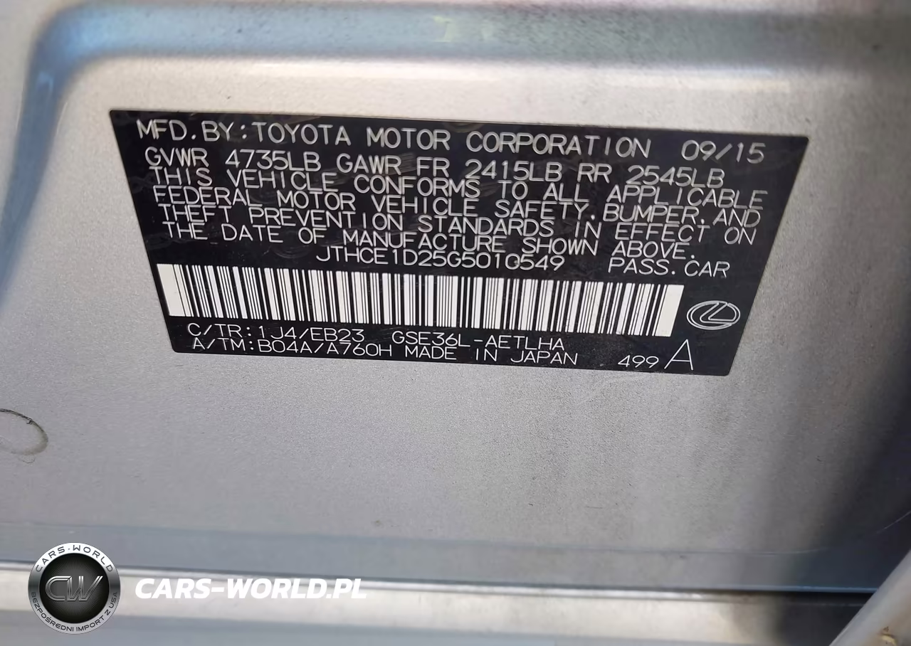 2016 Lexus Is 350 VIN:JTHCE1D25G5010549 - 9