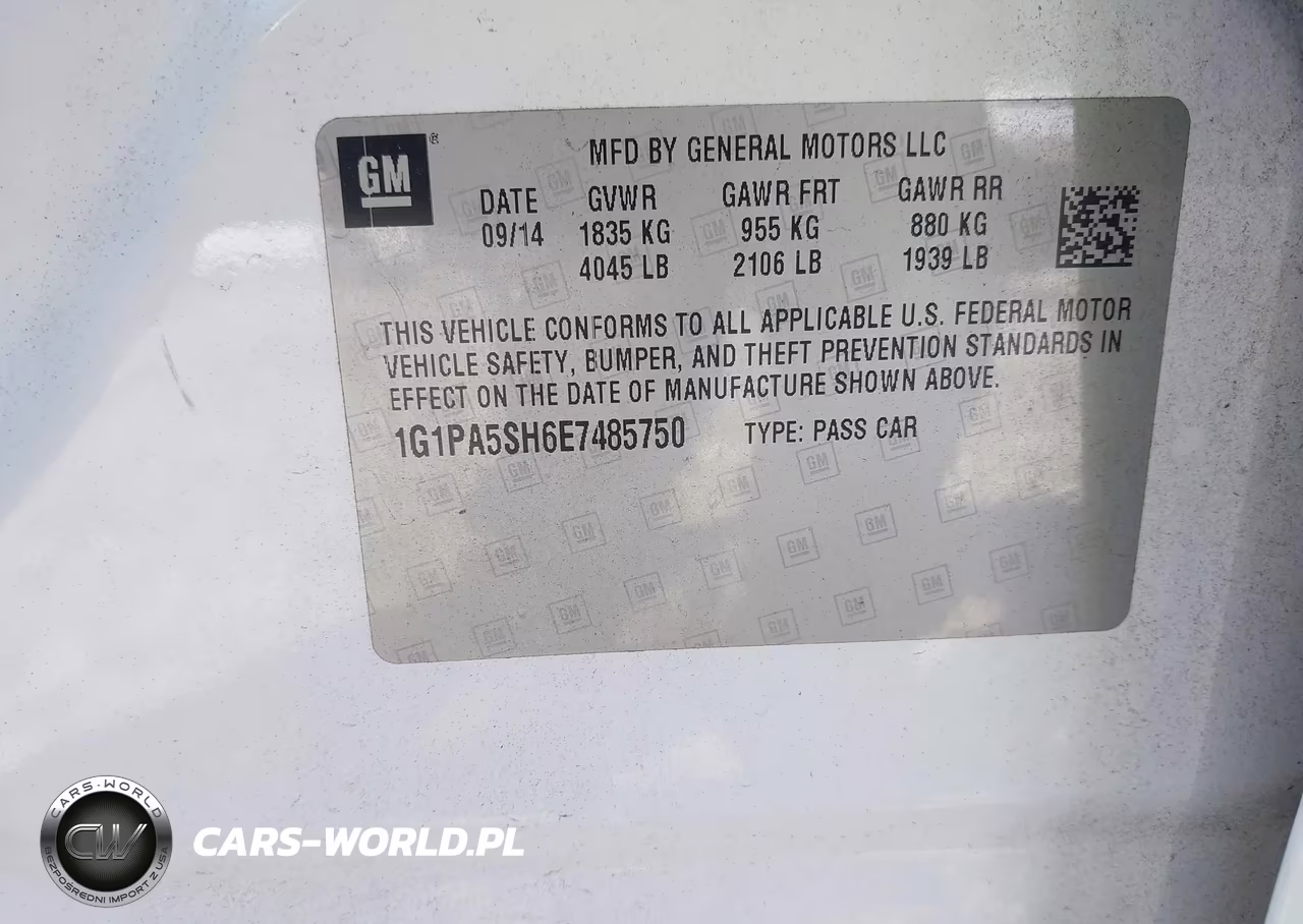 2014 Chevrolet Cruze Ls Auto VIN:1G1PA5SH6E7485750 - 9