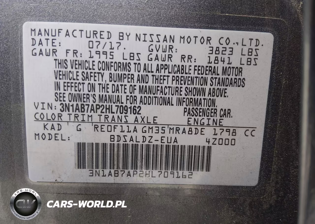 2017 Nissan Sentra Sv VIN:3N1AB7AP2HL709162 - 9