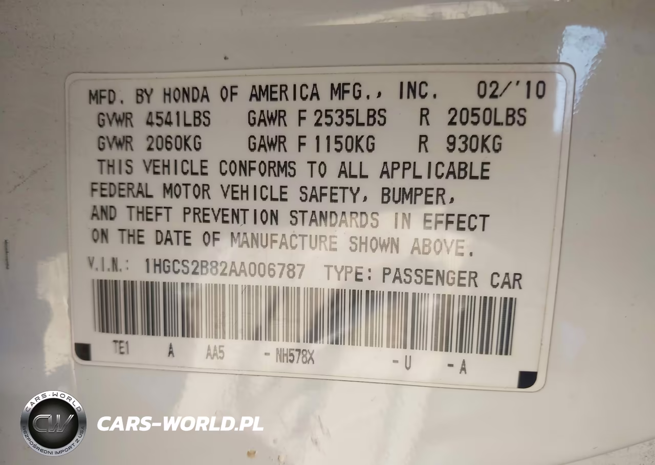 2010 Honda Accord 3.5 Ex-L VIN:1HGCS2B82AA006787 - 9