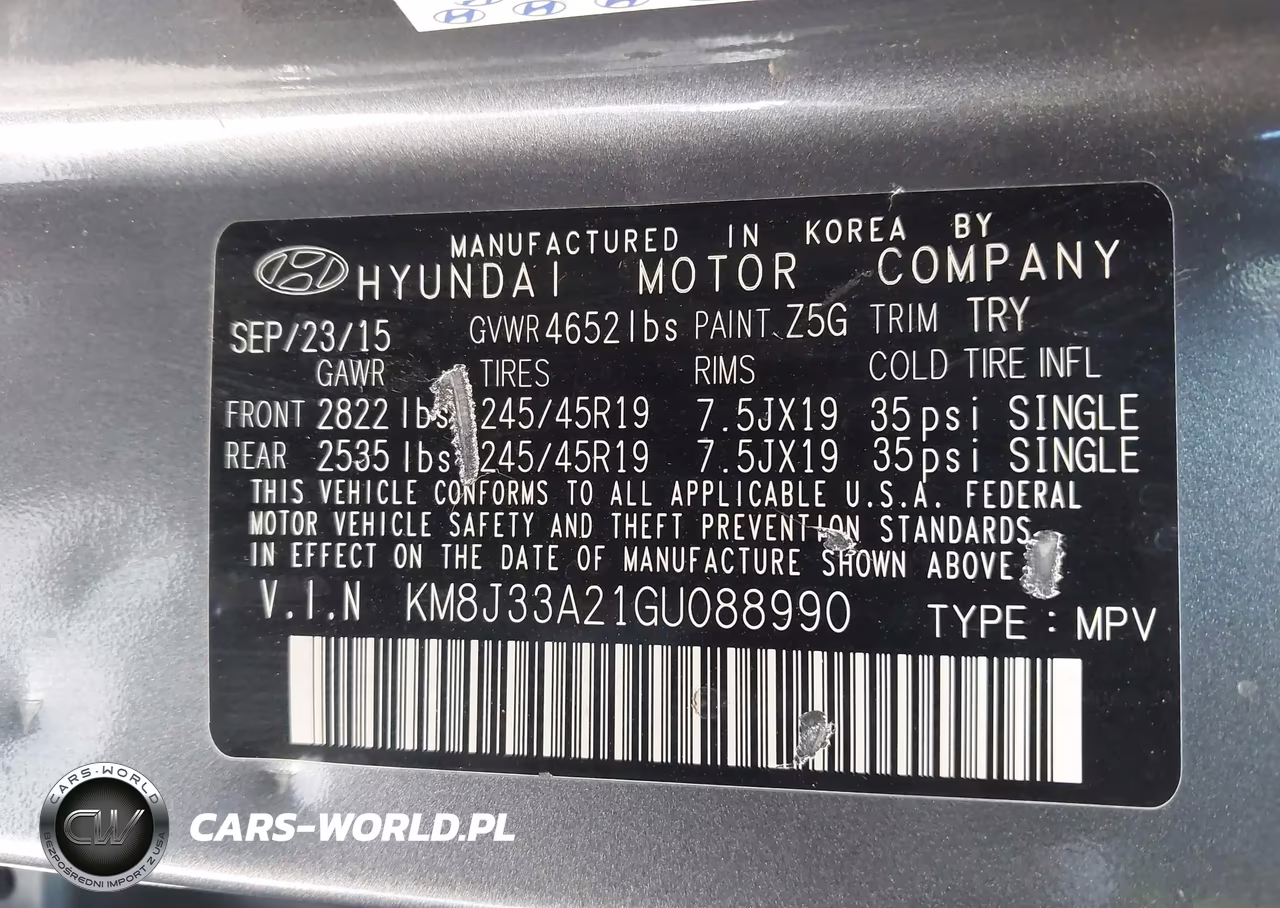 2016 Hyundai Tucson Limited VIN:KM8J33A21GU088990 - 9