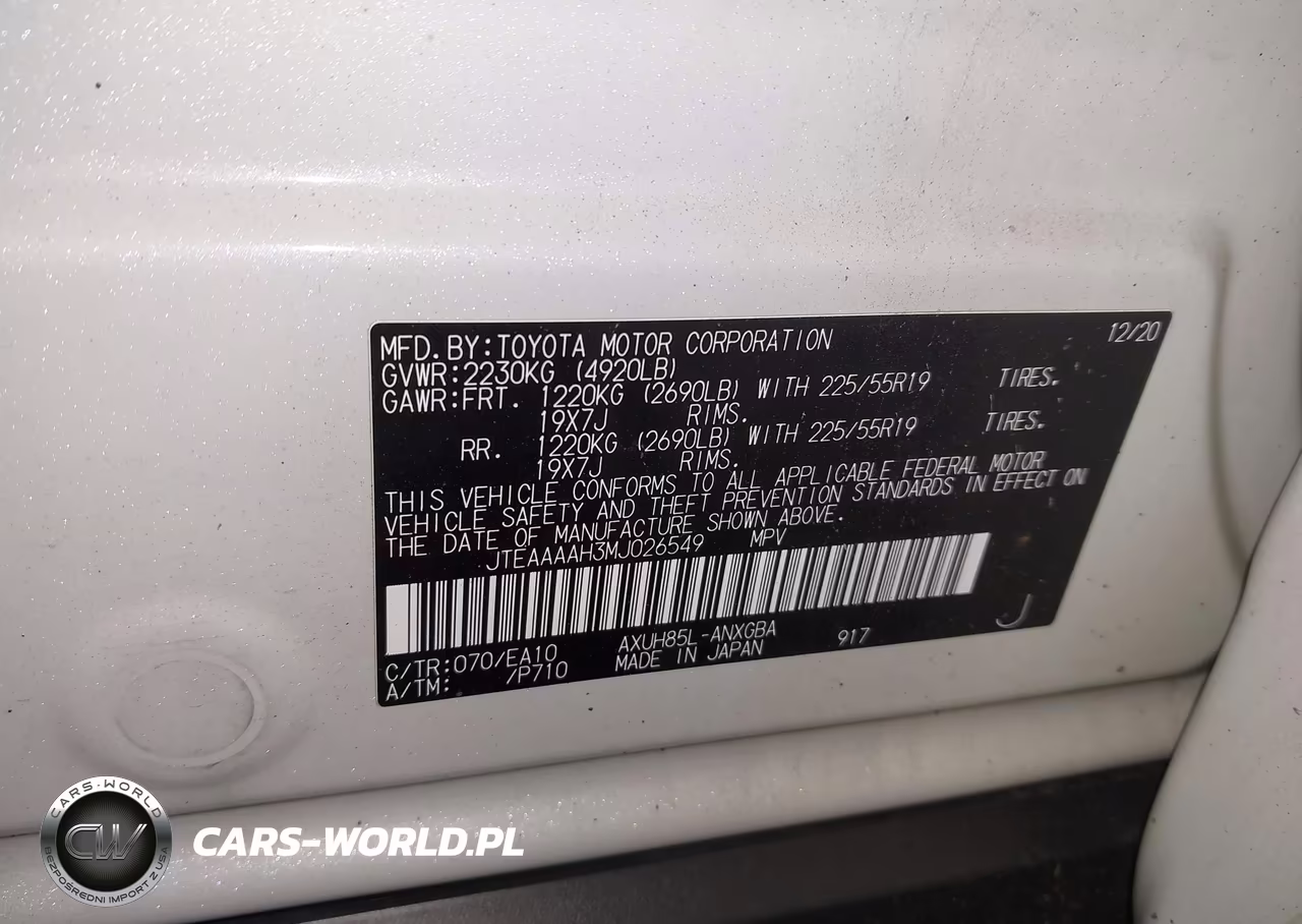 2021 Toyota Venza Xle VIN:JTEAAAAH3MJ026549 - 9