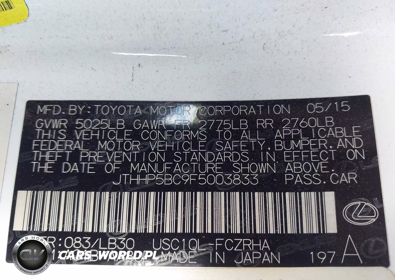 2015 Lexus Rc F VIN:JTHHP5BC9F5003833 - 9