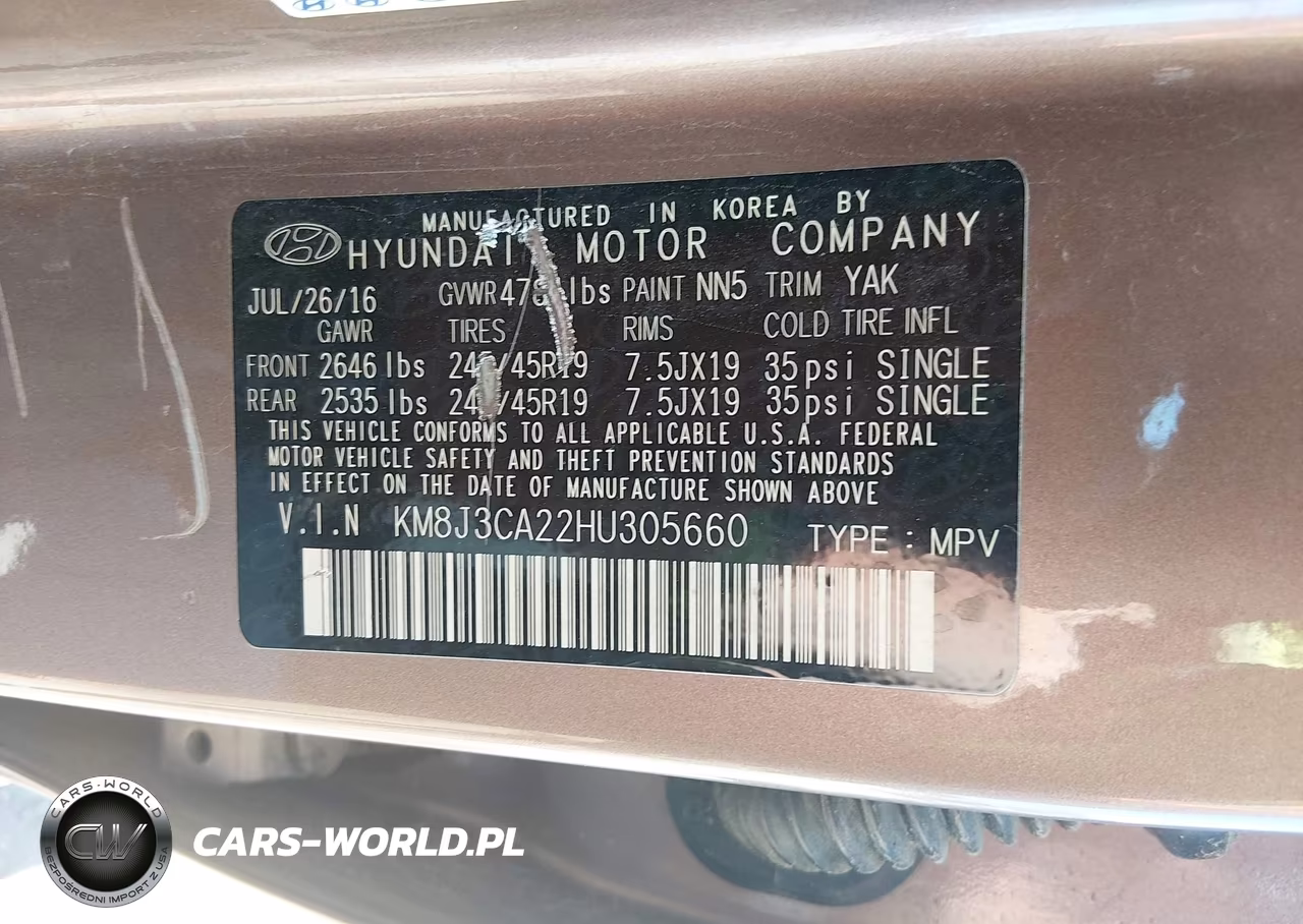 2017 Hyundai Tucson Limited VIN:KM8J3CA22HU305660 - 9