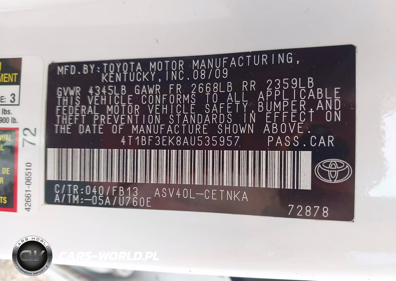2010 Toyota Camry Le VIN:4T1BF3EK8AU535957 - 9