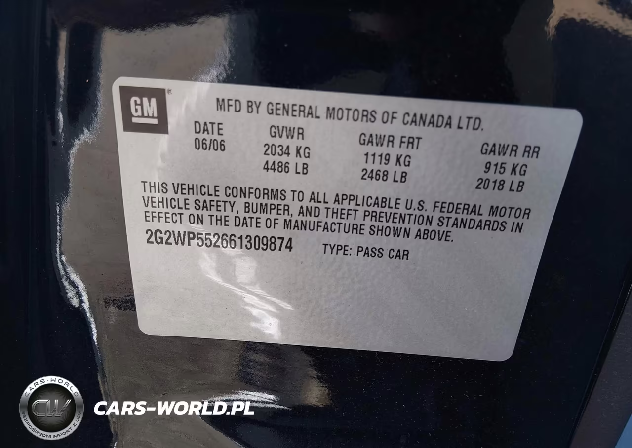 2006 Pontiac Grand Prix VIN:2G2WP552661309874 - 9
