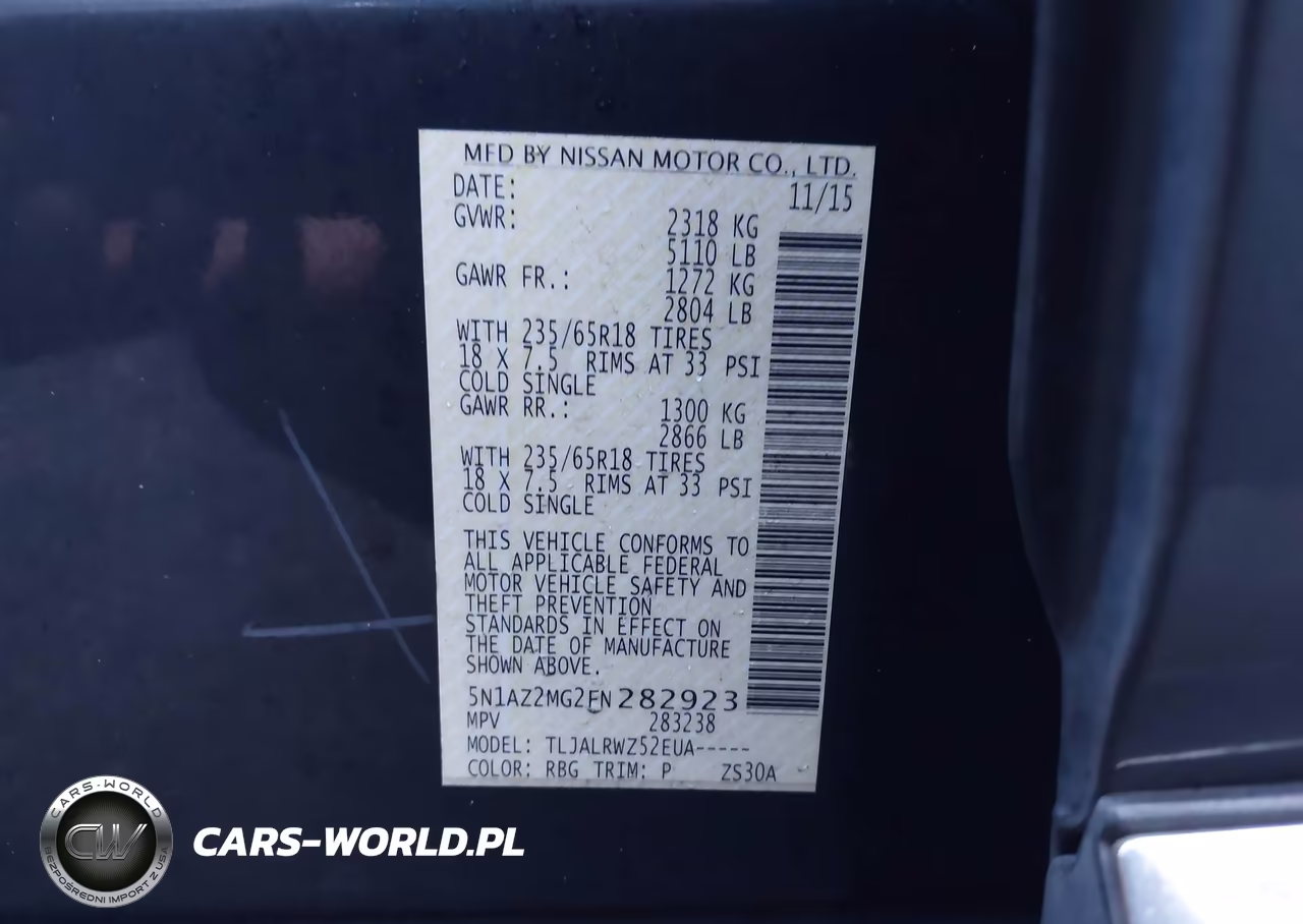 2015 Nissan Murano Sl VIN:5N1AZ2MG2FN282923 - 9