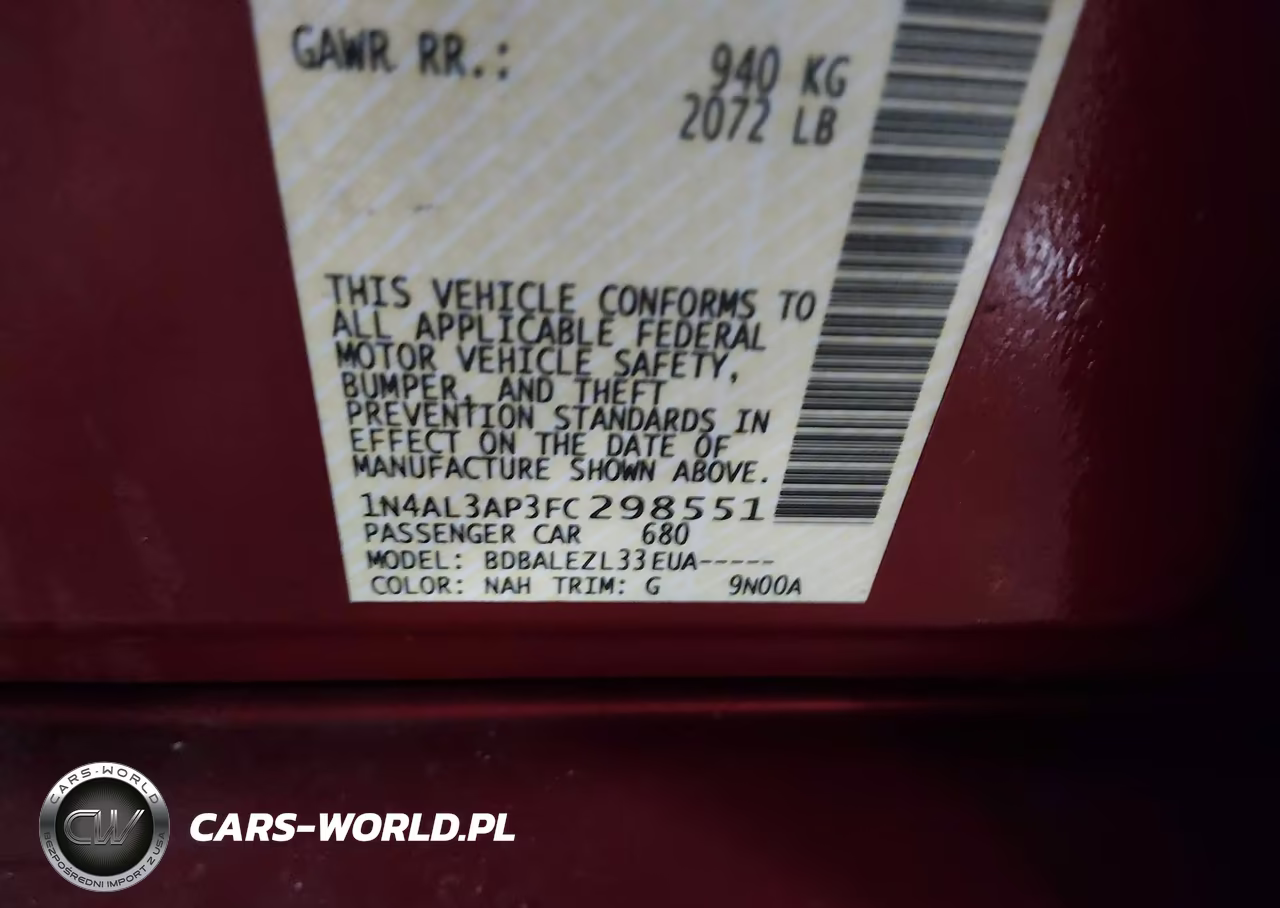 2015 Nissan Altima 2.5 S VIN:1N4AL3AP3FC298551 - 9