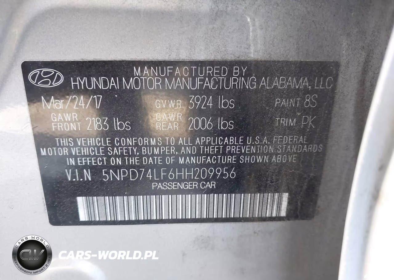2017 Hyundai Elantra Se VIN:5NPD74LF6HH209956 - 9