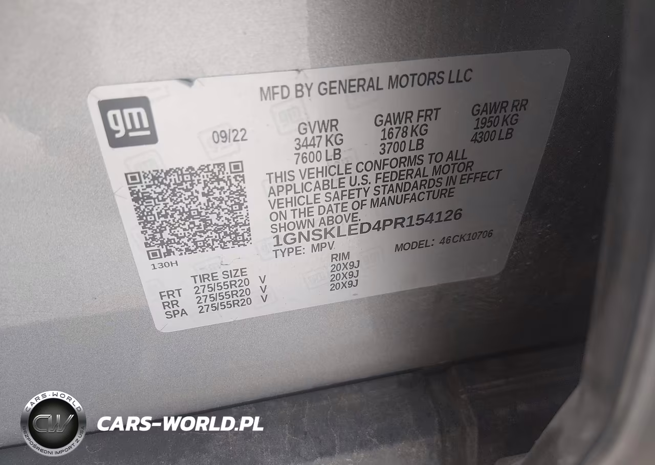 2023 Chev Tahoe VIN:1GNSKLED4PR154126 - 9