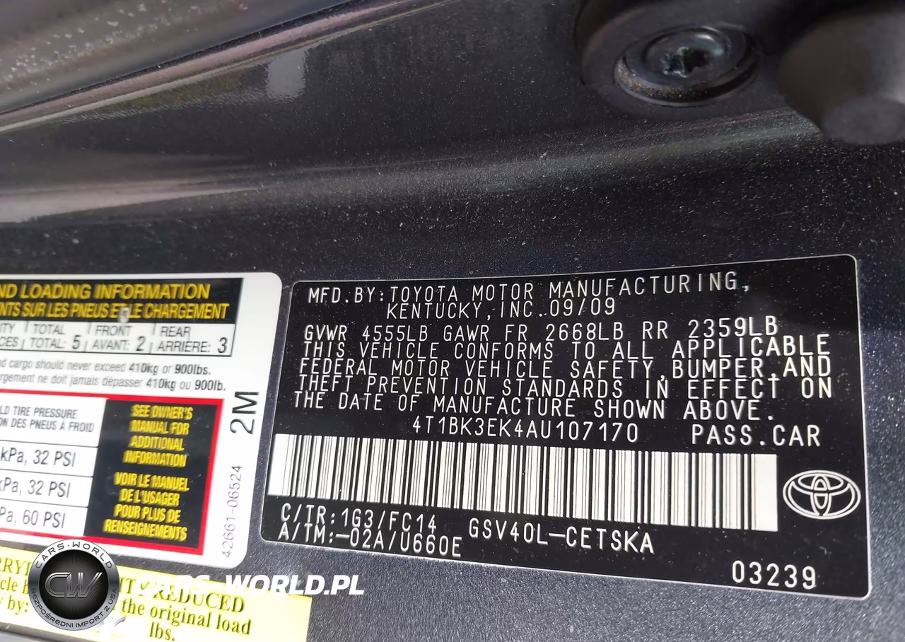 2010 Toyota Camry Se V6 VIN:4T1BK3EK4AU107170 - 9