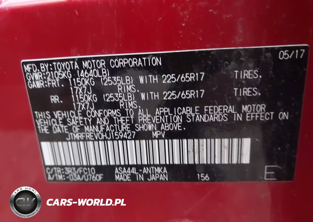 2017 Toyota Rav4 Xle VIN:JTMRFREV0HJ159427 - 9