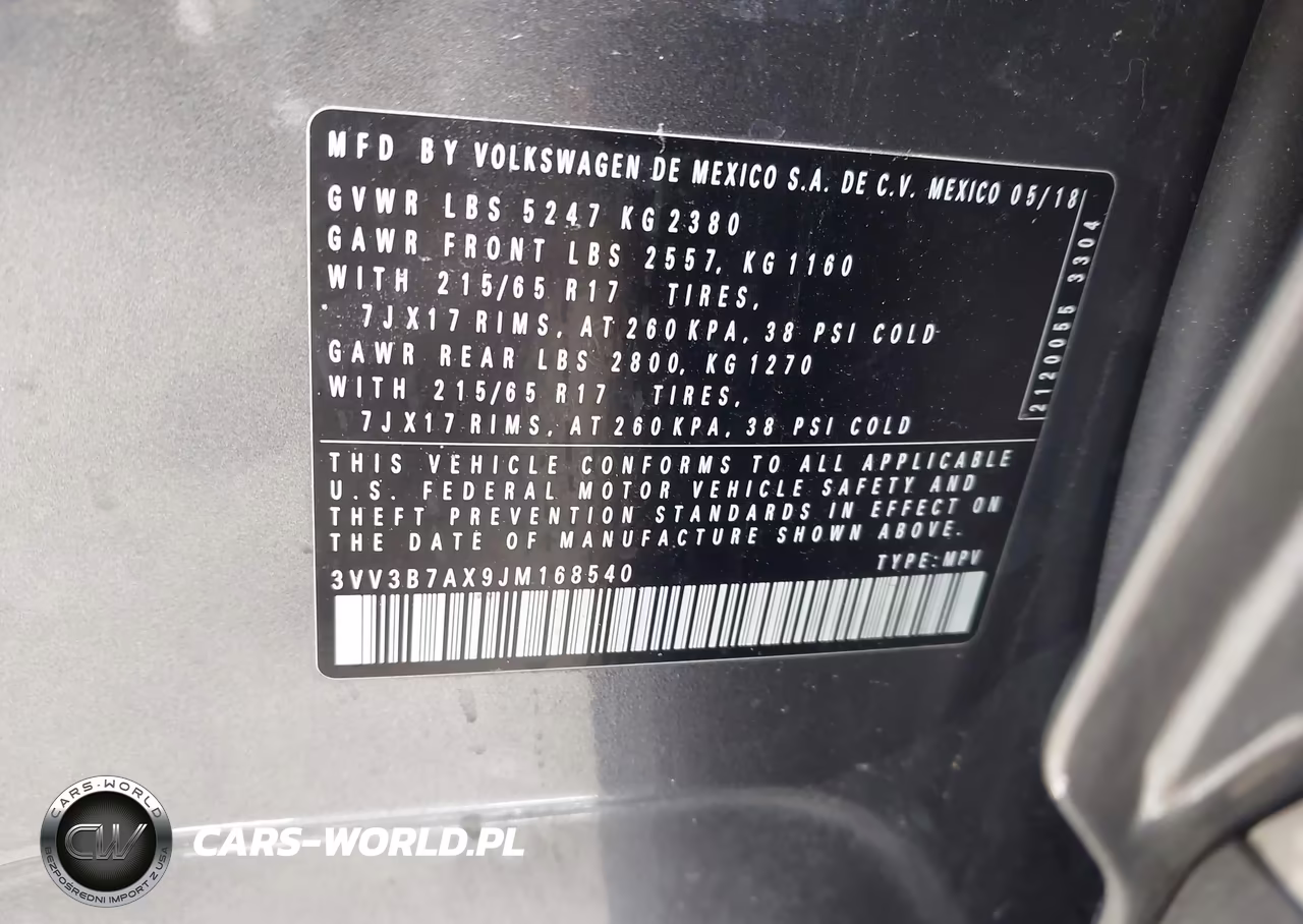 2018 Volkswagen Tiguan 2.0T Se-2.0T Sel VIN:3VV3B7AX9JM168540 - 9