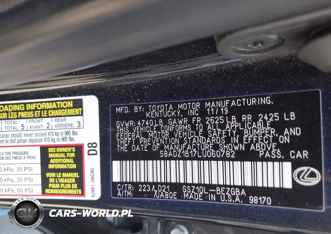 2020 Lexus Es 350 VIN:58ADZ1B17LU060782 - 9