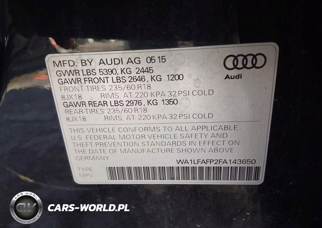 2015 Audi Q5 2.0T Premium VIN:WA1LFAFP2FA143650 - 9