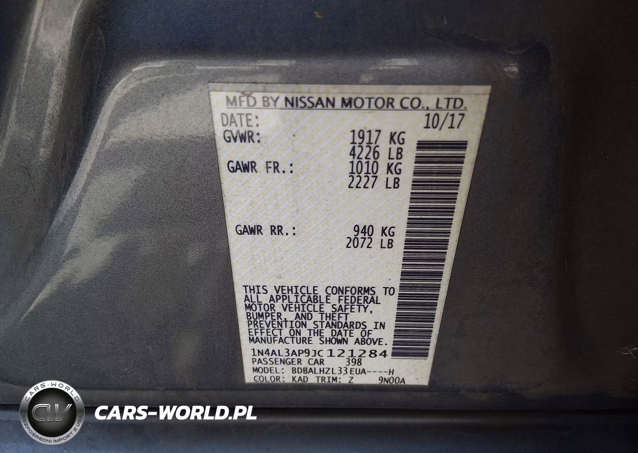 2018 Nissan Altima 2.5 Sr VIN:1N4AL3AP9JC121284 - 9