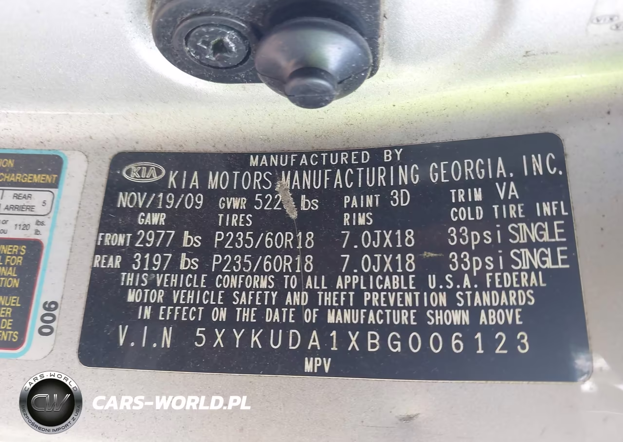 2011 Kia Sorento Ex VIN:5XYKUDA1XBG006123 - 9