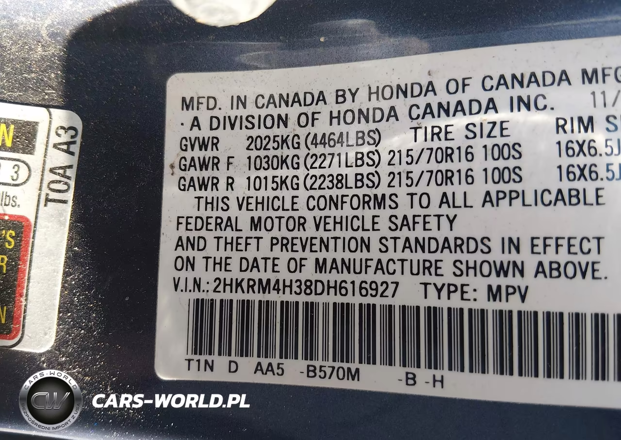 2013 Honda Cr-V Lx VIN:2HKRM4H38DH616927 - 9