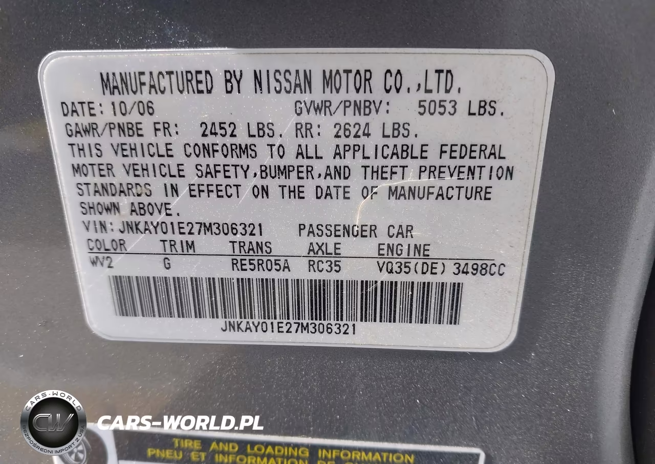2007 Infiniti M35 VIN:JNKAY01E27M306321 - 9