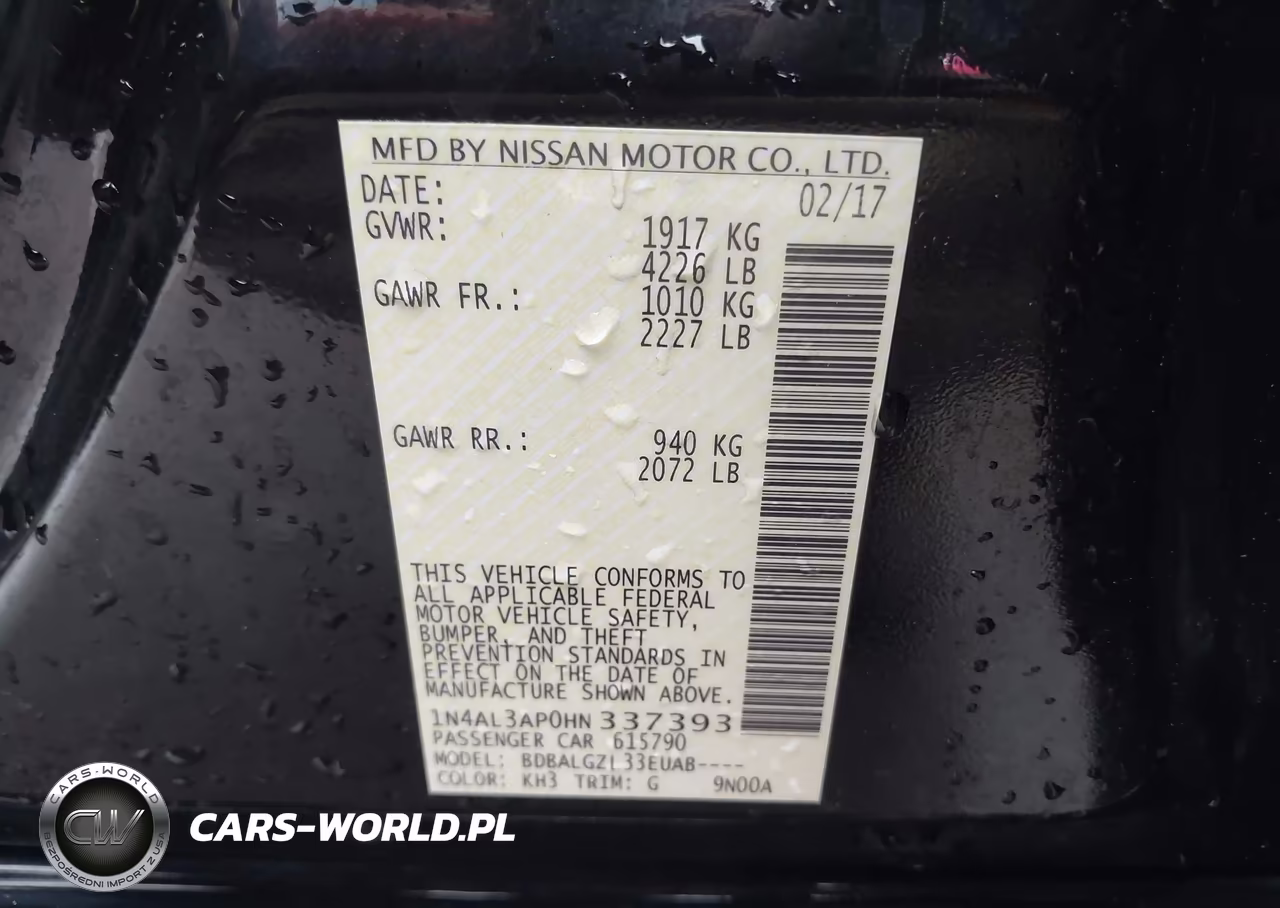 2017 Nissan Altima 2.5 S VIN:1N4AL3AP0HN337393 - 9
