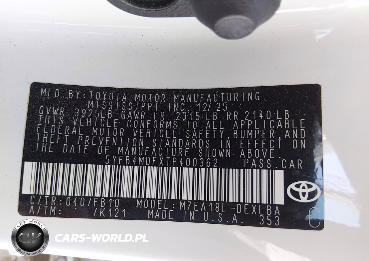 2026 Toyota Corolla Le VIN:5YFB4MDEXTP400362 - 9