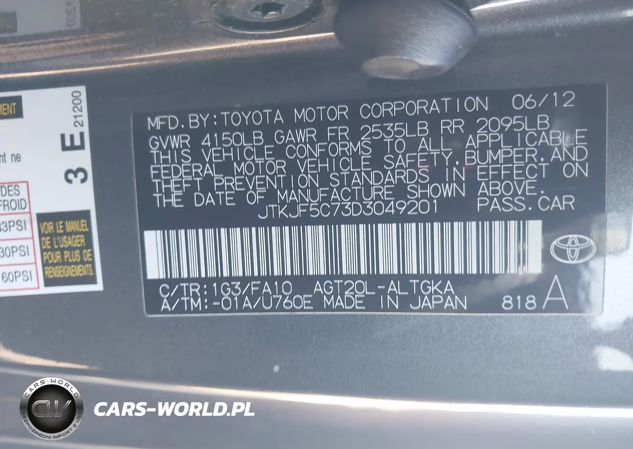 2013 Scion Tc VIN:JTKJF5C73D3049201 - 9