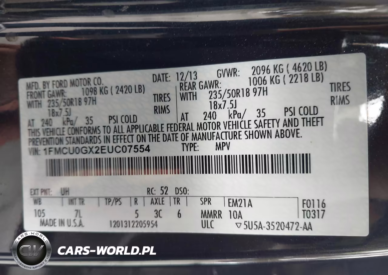 2014 Ford Escape Se VIN:1FMCU0GX2EUC07554 - 9