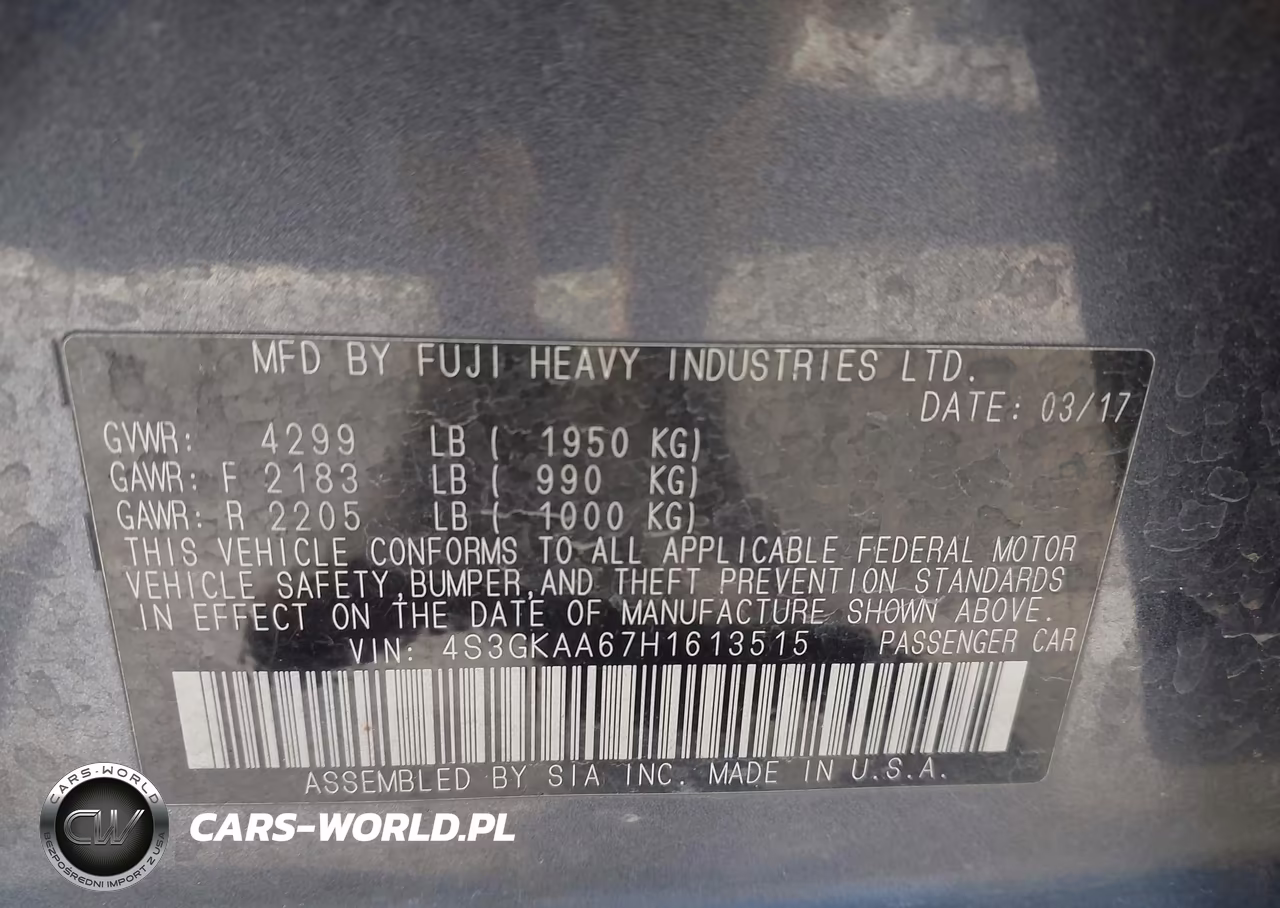 2017 Subaru Impreza 2.0I VIN:4S3GKAA67H1613515 - 9