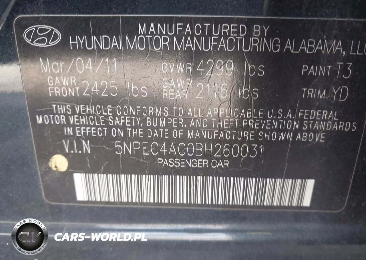 2011 Hyundai Sonata Limited VIN:5NPEC4AC0BH260031 - 9