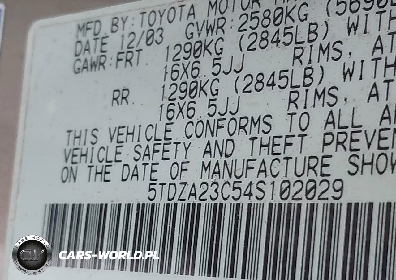 2004 Toyota Sienna Ce VIN:5TDZA23C54S102029 - 9