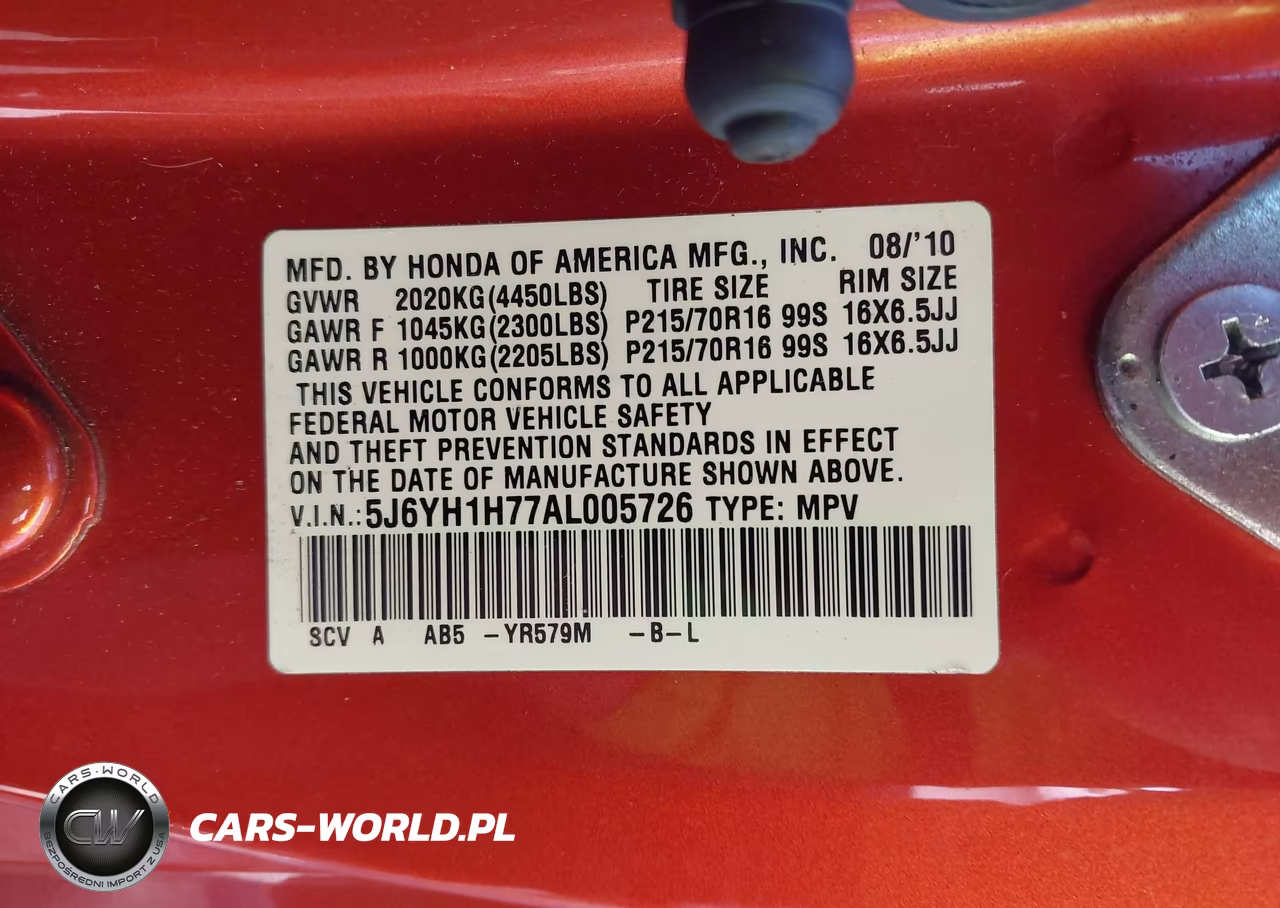 2010 Honda Element Ex VIN:5J6YH1H77AL005726 - 9