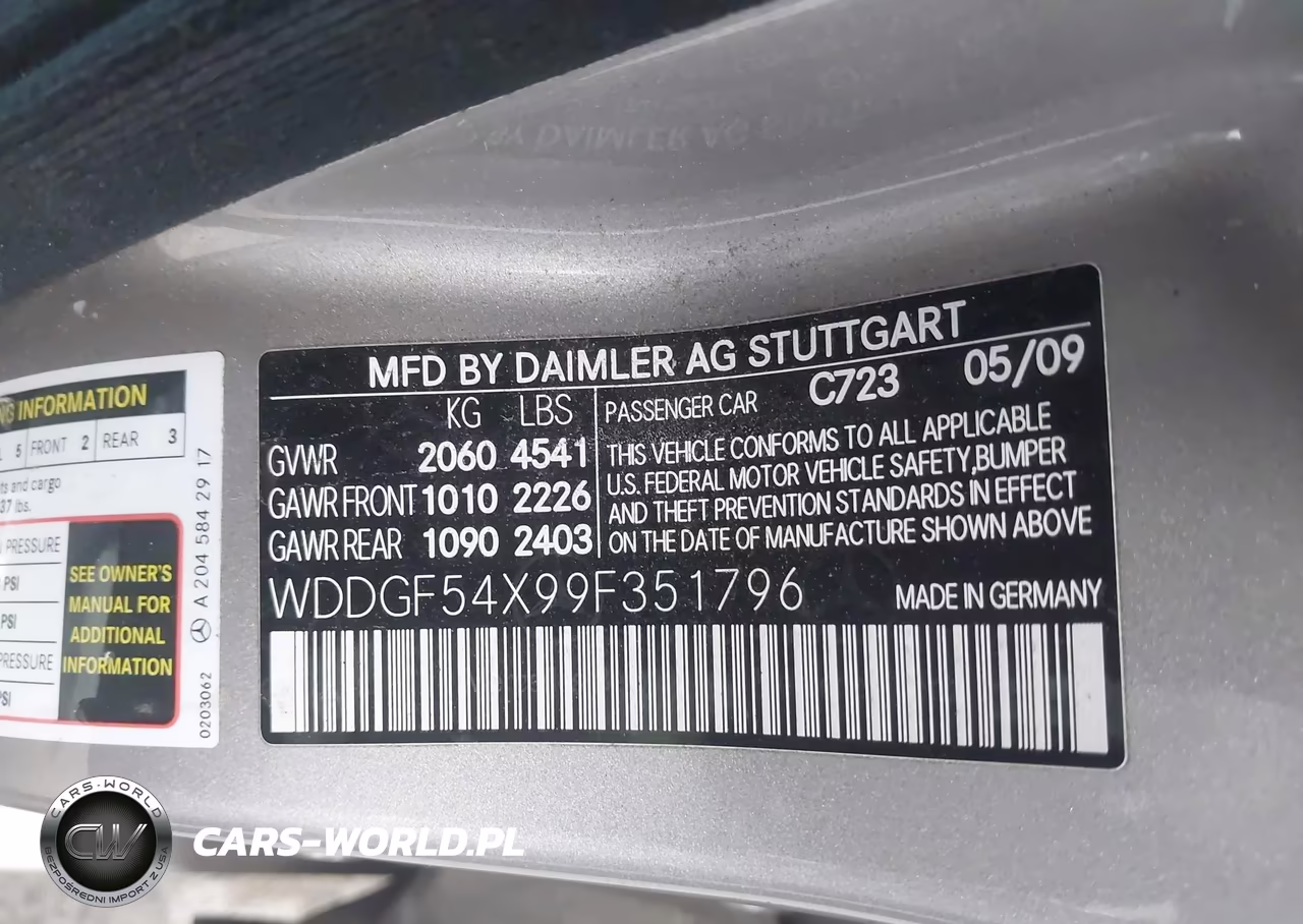2009 Mercedes-Benz C 300 Luxury-Sport VIN:WDDGF54X99F351796 - 9