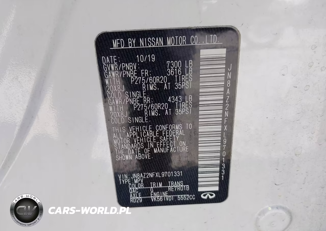 2020 Infiniti Qx80 Luxe VIN:JN8AZ2NFXL9701331 - 9