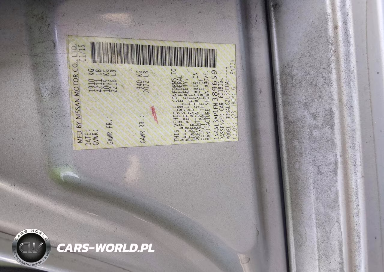 2015 Nissan Altima 2.5 S VIN:1N4AL3AP1FN389659 - 9