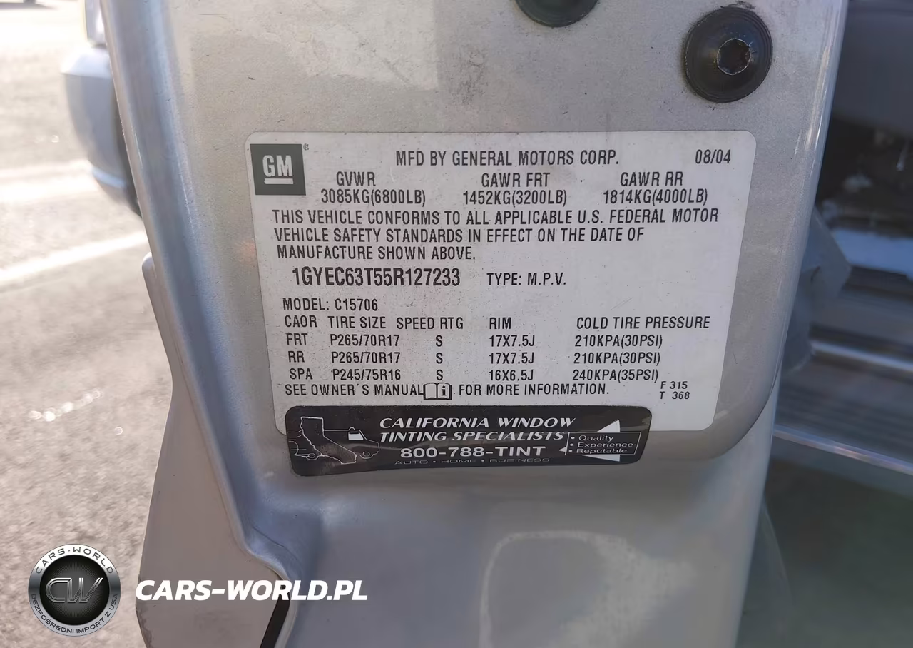 2005 Cadillac Escalade Standard VIN:1GYEC63T55R127233 - 9