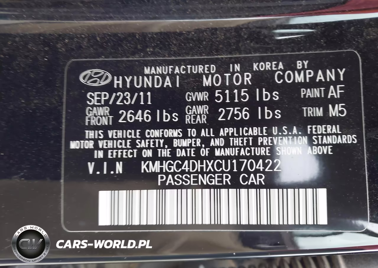 2012 Hyundai Genesis 5.0 VIN:KMHGC4DHXCU170422 - 9