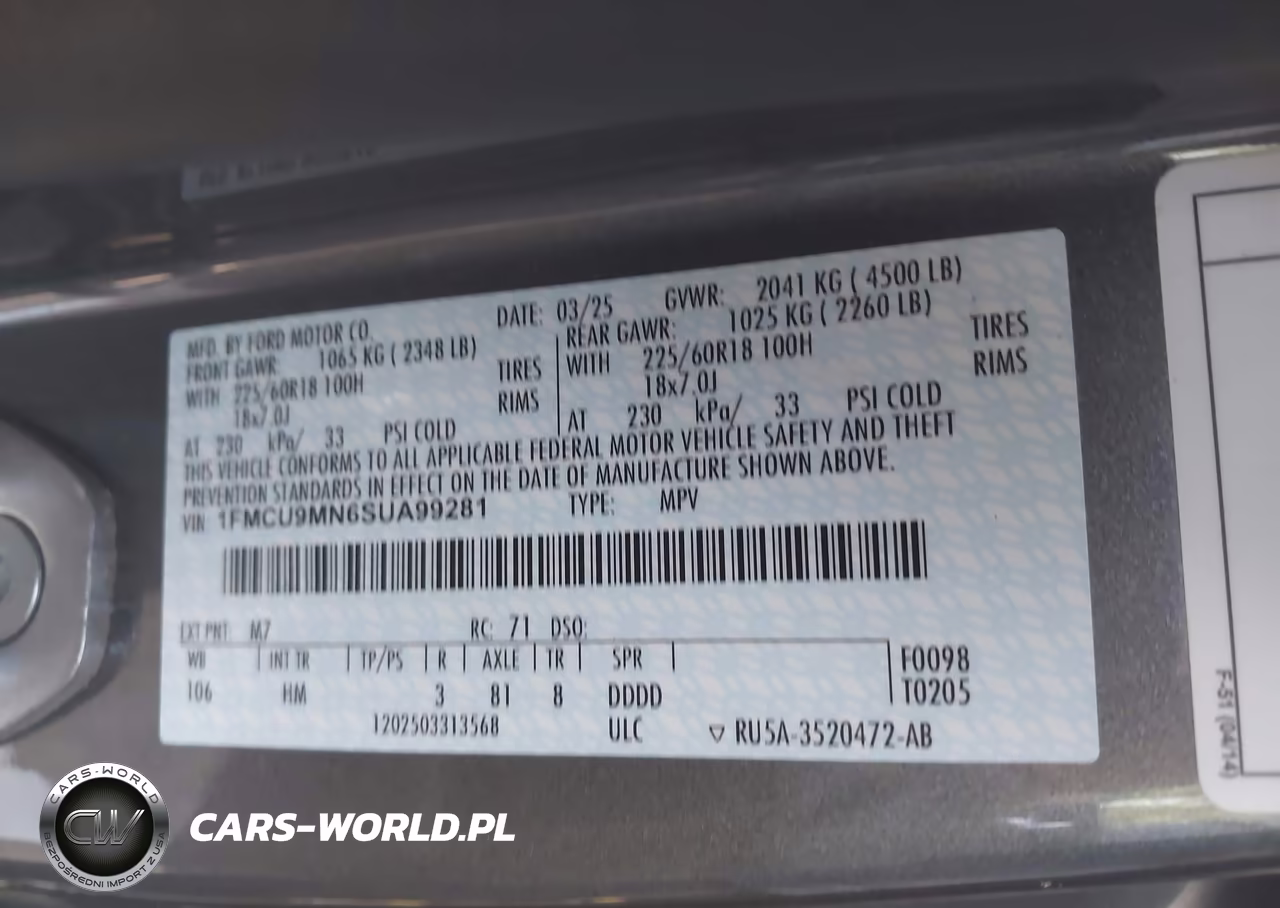 2025 Ford Escape St-Line VIN:1FMCU9MN6SUA99281 - 9